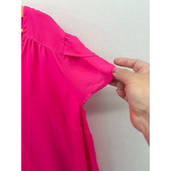 Torrid Women's Size 2X Hot Pink Tunic Top Flutter Short Sleeve - Picture 3 of 6